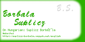 borbala suplicz business card